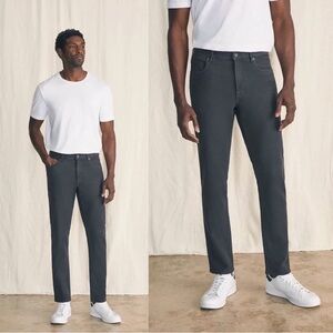 Faherty • Stretch Terry 5-Pocket Pant slim leg Onyx Black slate grey